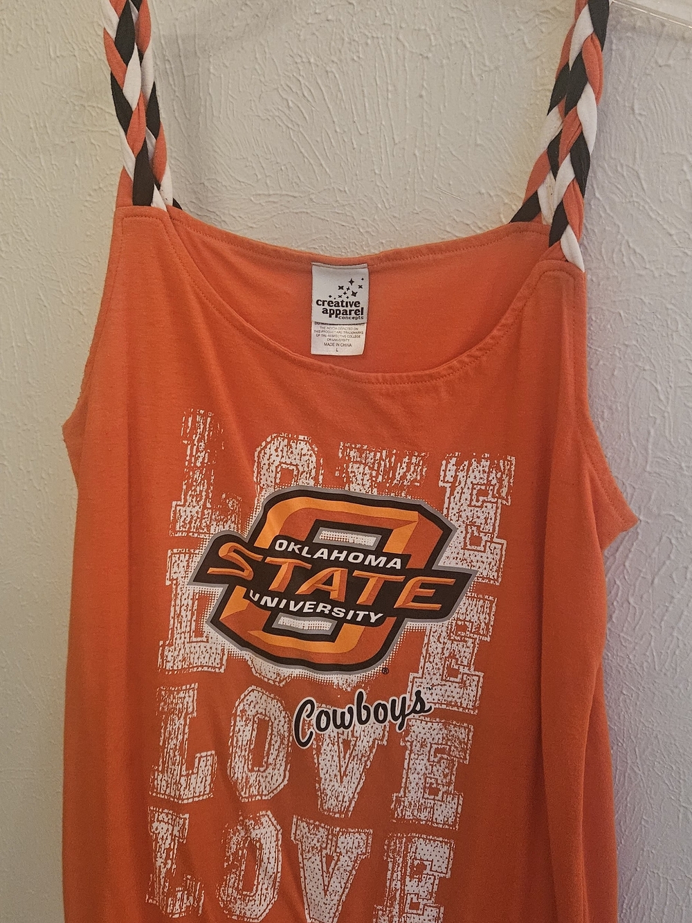 Oklahoma State University Orange With Braided Tank Top Straps - Cowboys